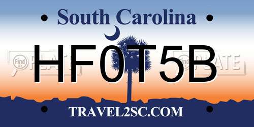 HF0T5B South Carolina License Plate