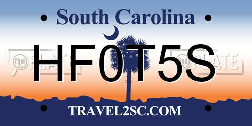 HF0T5S South Carolina License Plate
