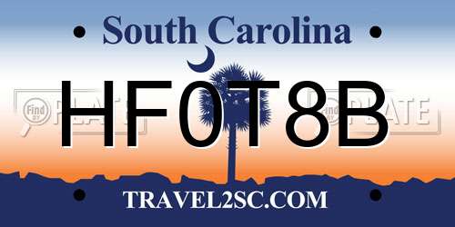 HF0T8B South Carolina License Plate