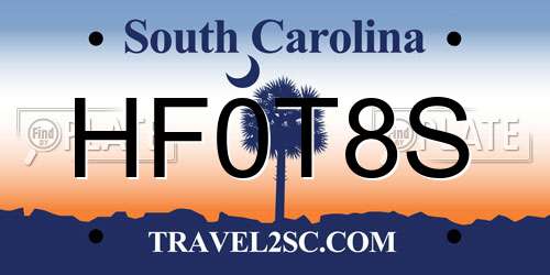 HF0T8S South Carolina License Plate