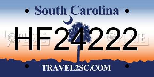 HF24222 South Carolina License Plate