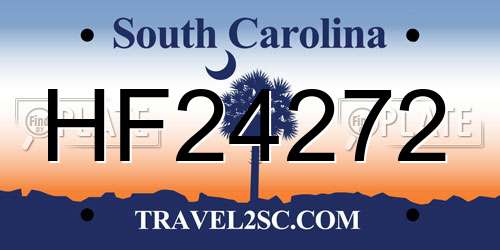 HF24272 South Carolina License Plate