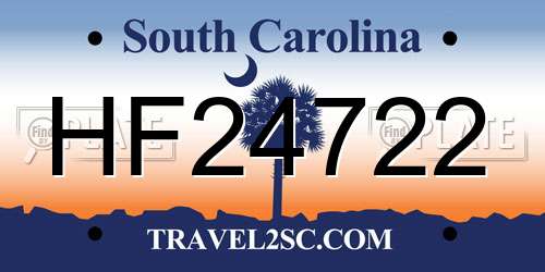 HF24722 South Carolina License Plate