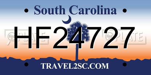 HF24727 South Carolina License Plate