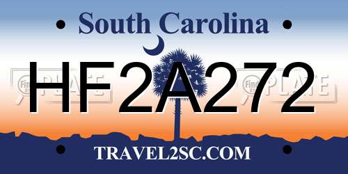 HF2A272 South Carolina License Plate