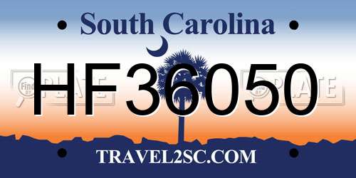 HF36050 South Carolina License Plate
