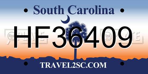 HF36409 South Carolina License Plate