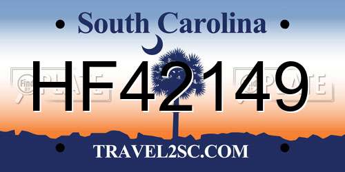 HF42149 South Carolina License Plate