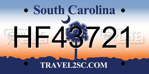 HF43721 South Carolina License Plate