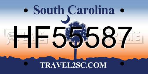 HF55587 South Carolina License Plate