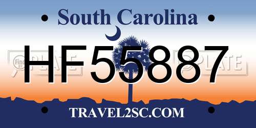 HF55887 South Carolina License Plate