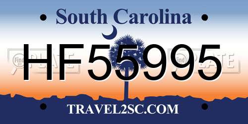 HF55995 South Carolina License Plate