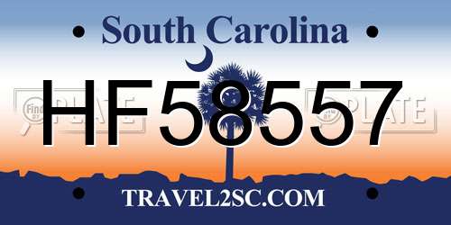 HF58557 South Carolina License Plate