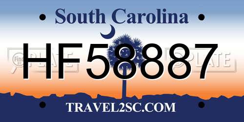 HF58887 South Carolina License Plate
