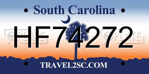 HF74272 South Carolina License Plate