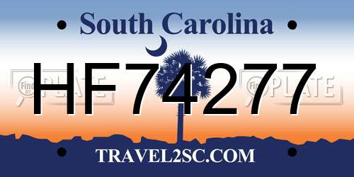 HF74277 South Carolina License Plate