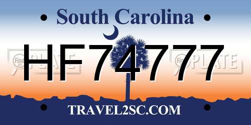 HF74777 South Carolina License Plate