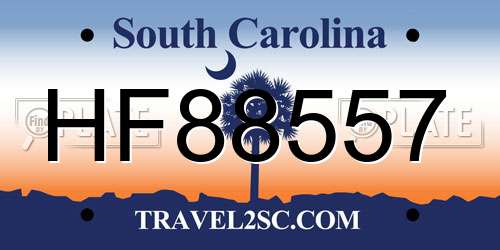 HF88557 South Carolina License Plate