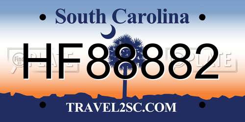HF88882 South Carolina License Plate