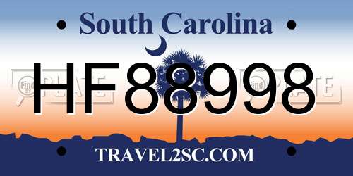 HF88998 South Carolina License Plate