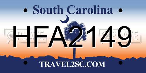 HFA2149 South Carolina License Plate