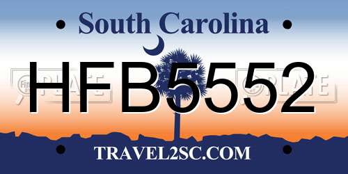 HFB5552 South Carolina License Plate