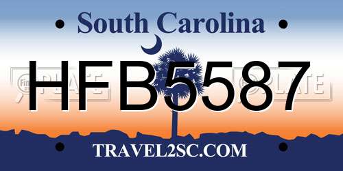 HFB5587 South Carolina License Plate