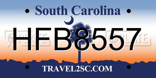 HFB8557 South Carolina License Plate