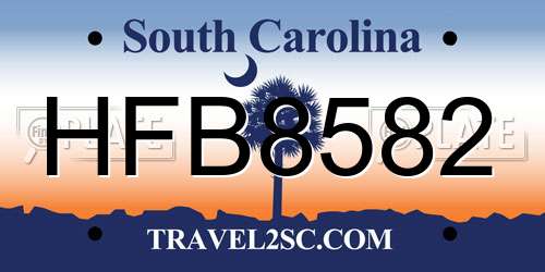 HFB8582 South Carolina License Plate
