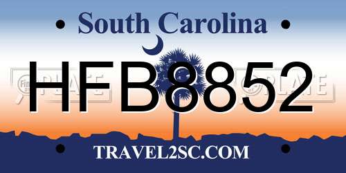 HFB8852 South Carolina License Plate