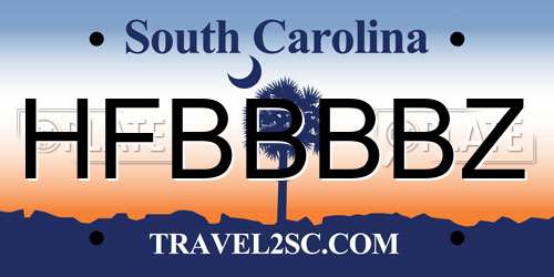 HFBBBBZ South Carolina License Plate