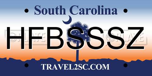 HFBSSSZ South Carolina License Plate