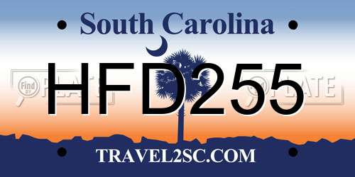 HFD255 South Carolina License Plate
