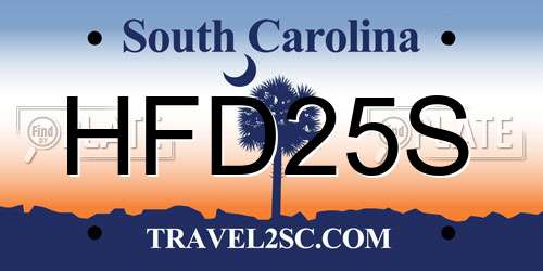 HFD25S South Carolina License Plate
