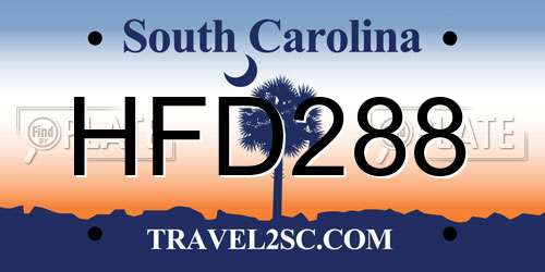 HFD288 South Carolina License Plate