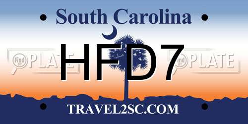 HFD7 South Carolina License Plate