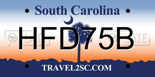 HFD75B South Carolina License Plate