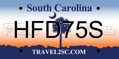 HFD75S South Carolina License Plate