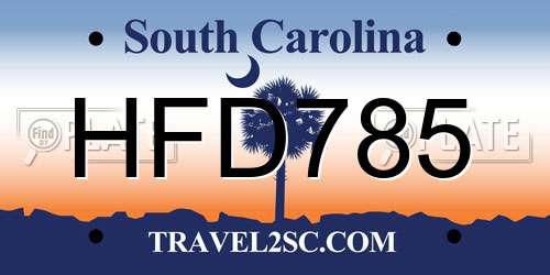 HFD785 South Carolina License Plate
