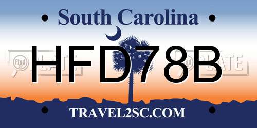 HFD78B South Carolina License Plate
