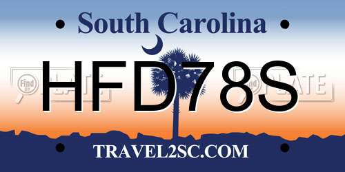 HFD78S South Carolina License Plate