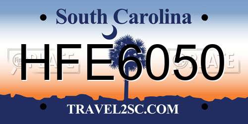 HFE6050 South Carolina License Plate