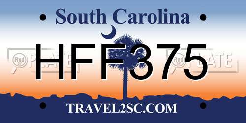 HFF375 South Carolina License Plate