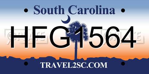 HFG1564 South Carolina License Plate