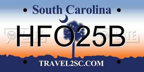 HFO25B South Carolina License Plate