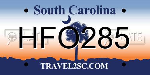 HFO285 South Carolina License Plate