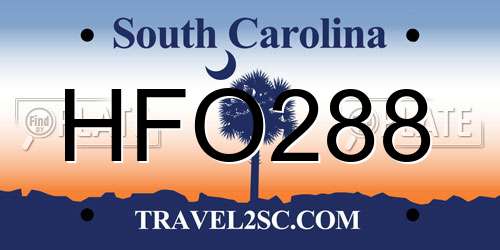 HFO288 South Carolina License Plate