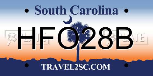 HFO28B South Carolina License Plate
