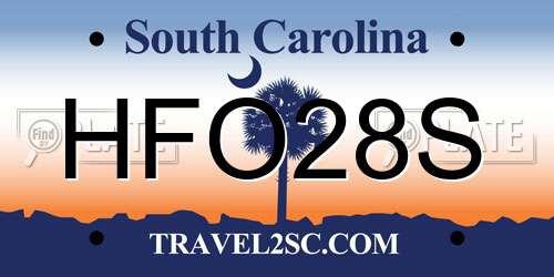 HFO28S South Carolina License Plate