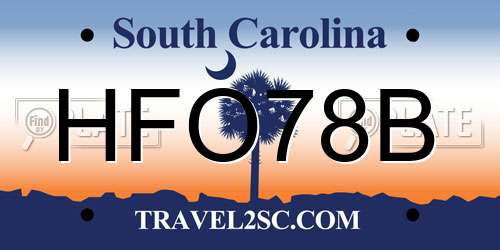 HFO78B South Carolina License Plate